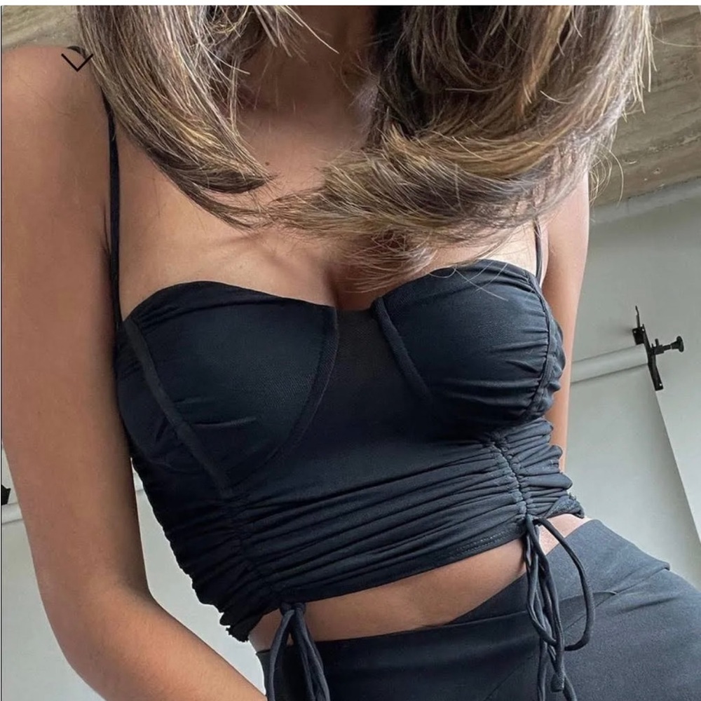 Princess Polly Tops | Shine Bright Crop Top Black | Color: Black | Size: 2
